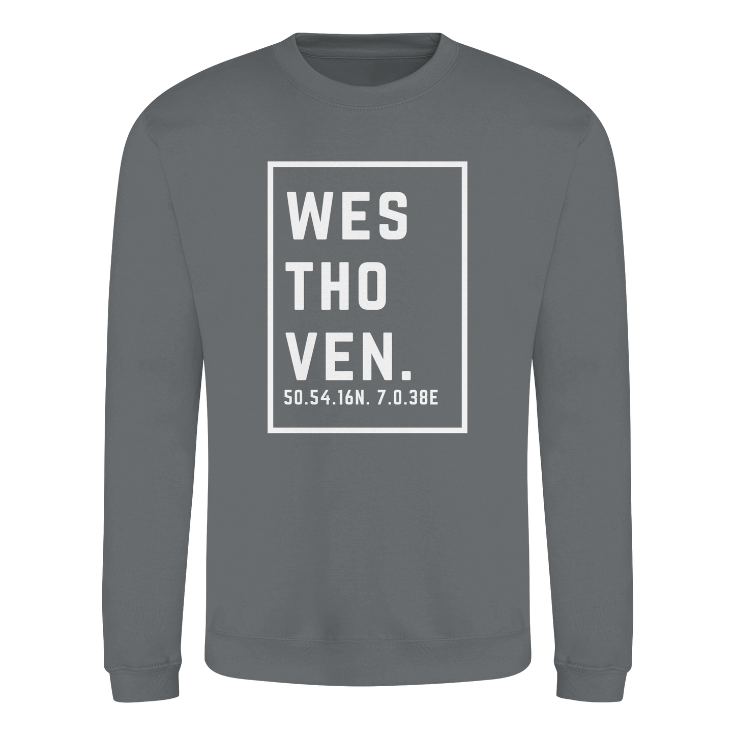 Westhoven Koordinaten (großer Druck auf der Brust) - Basic Sweatshirt