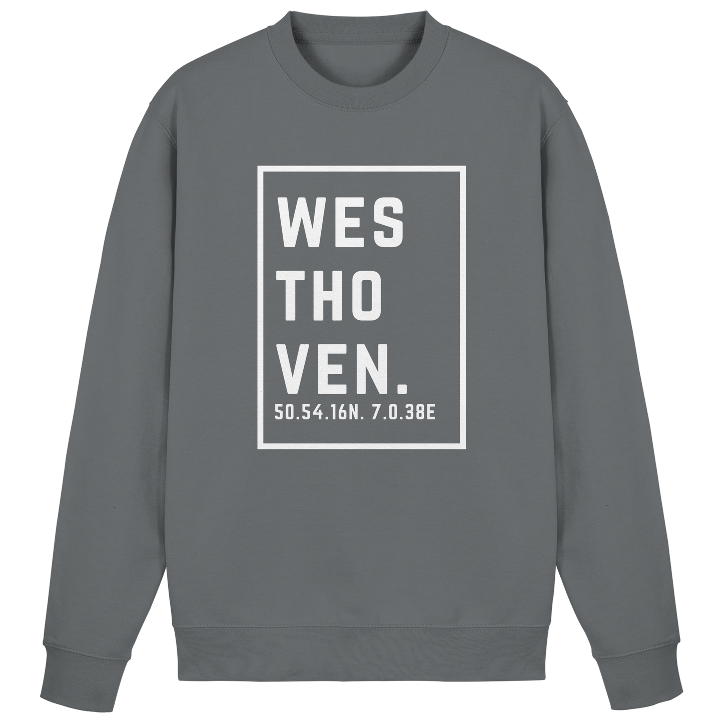 Westhoven Koordinaten (großer Druck auf der Brust) - Basic Sweatshirt