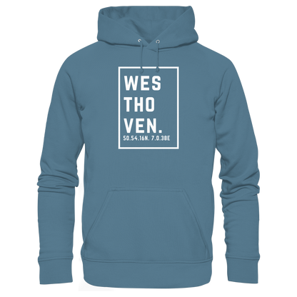 Westhoven Koordinaten (großer Druck auf der Brust) - Basic Unisex Hoodie