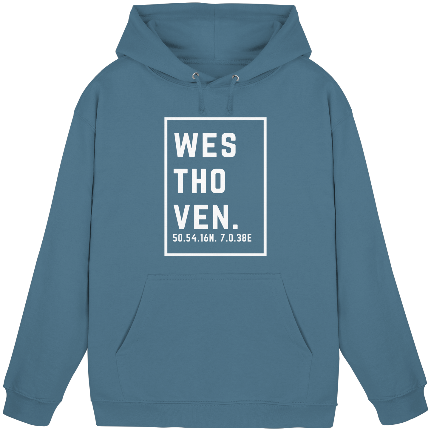 Westhoven Koordinaten (großer Druck auf der Brust) - Basic Unisex Hoodie