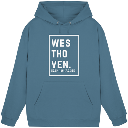 Westhoven Koordinaten (großer Druck auf der Brust) - Basic Unisex Hoodie