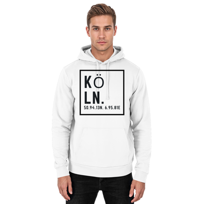Köln Koordinaten (großer Druck auf der Brust) - Basic Unisex Hoodie