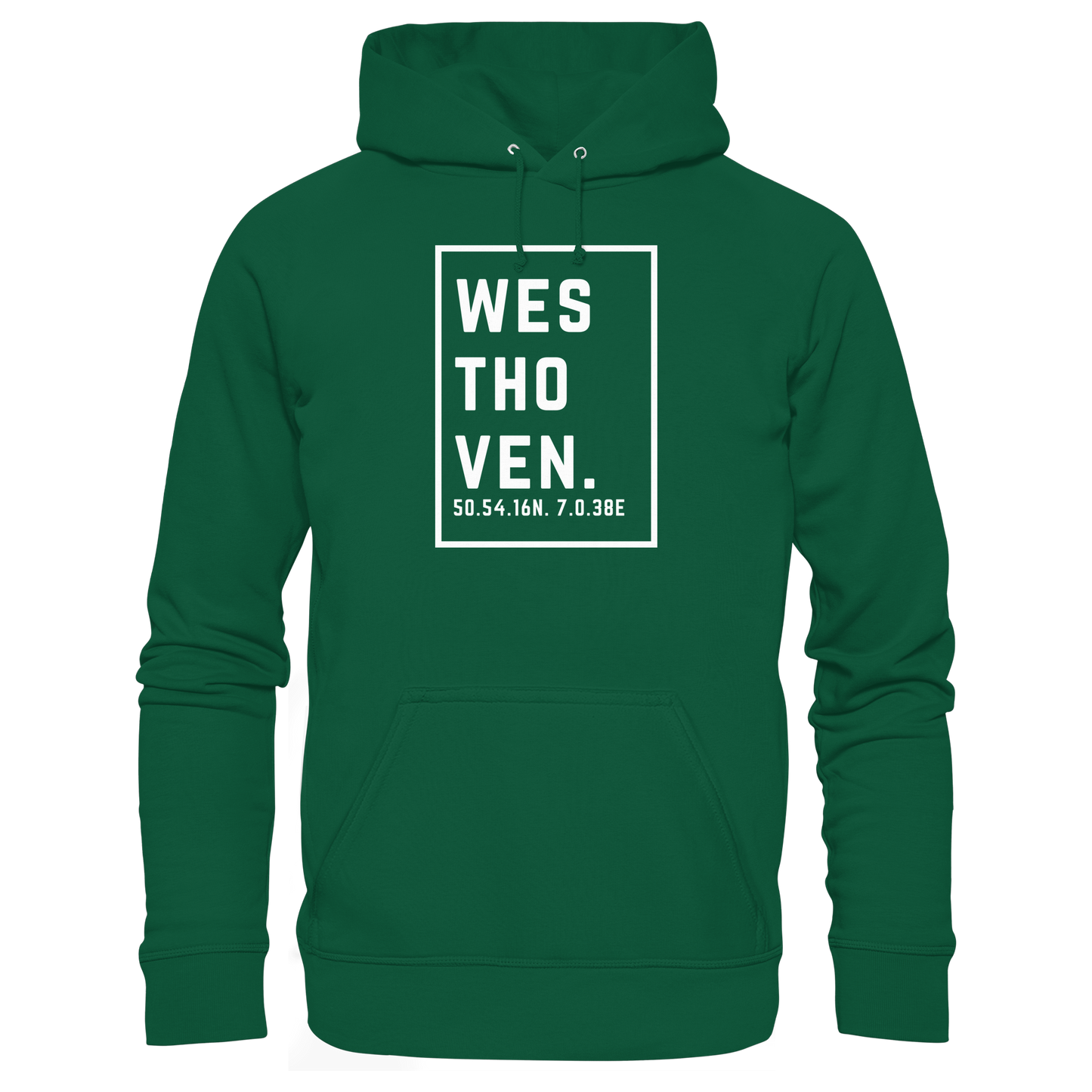 Westhoven Koordinaten (großer Druck auf der Brust) - Basic Unisex Hoodie