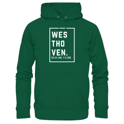Westhoven Koordinaten (großer Druck auf der Brust) - Basic Unisex Hoodie