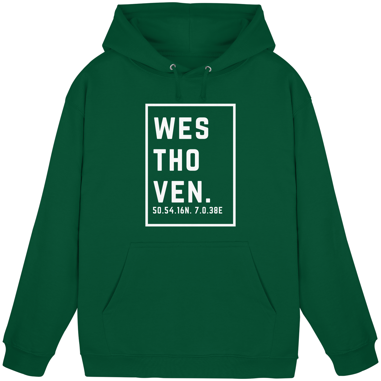 Westhoven Koordinaten (großer Druck auf der Brust) - Basic Unisex Hoodie