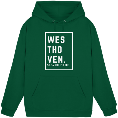Westhoven Koordinaten (großer Druck auf der Brust) - Basic Unisex Hoodie