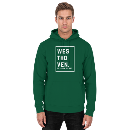 Westhoven Koordinaten (großer Druck auf der Brust) - Basic Unisex Hoodie