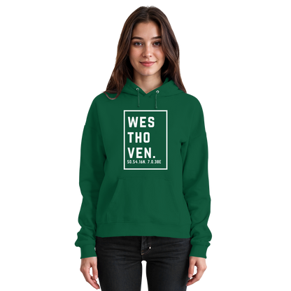 Westhoven Koordinaten (großer Druck auf der Brust) - Basic Unisex Hoodie