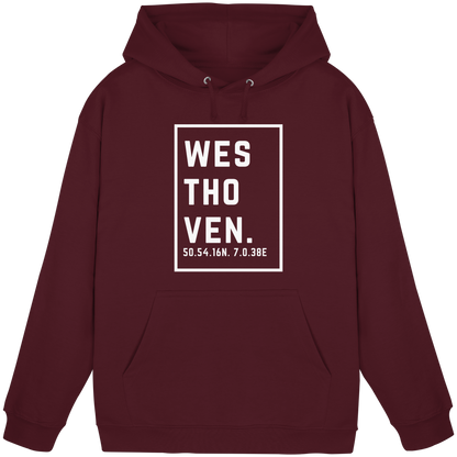 Westhoven Koordinaten (großer Druck auf der Brust) - Basic Unisex Hoodie