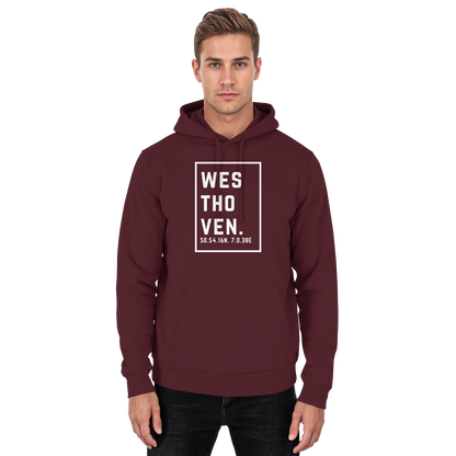 Westhoven Koordinaten (großer Druck auf der Brust) - Basic Unisex Hoodie