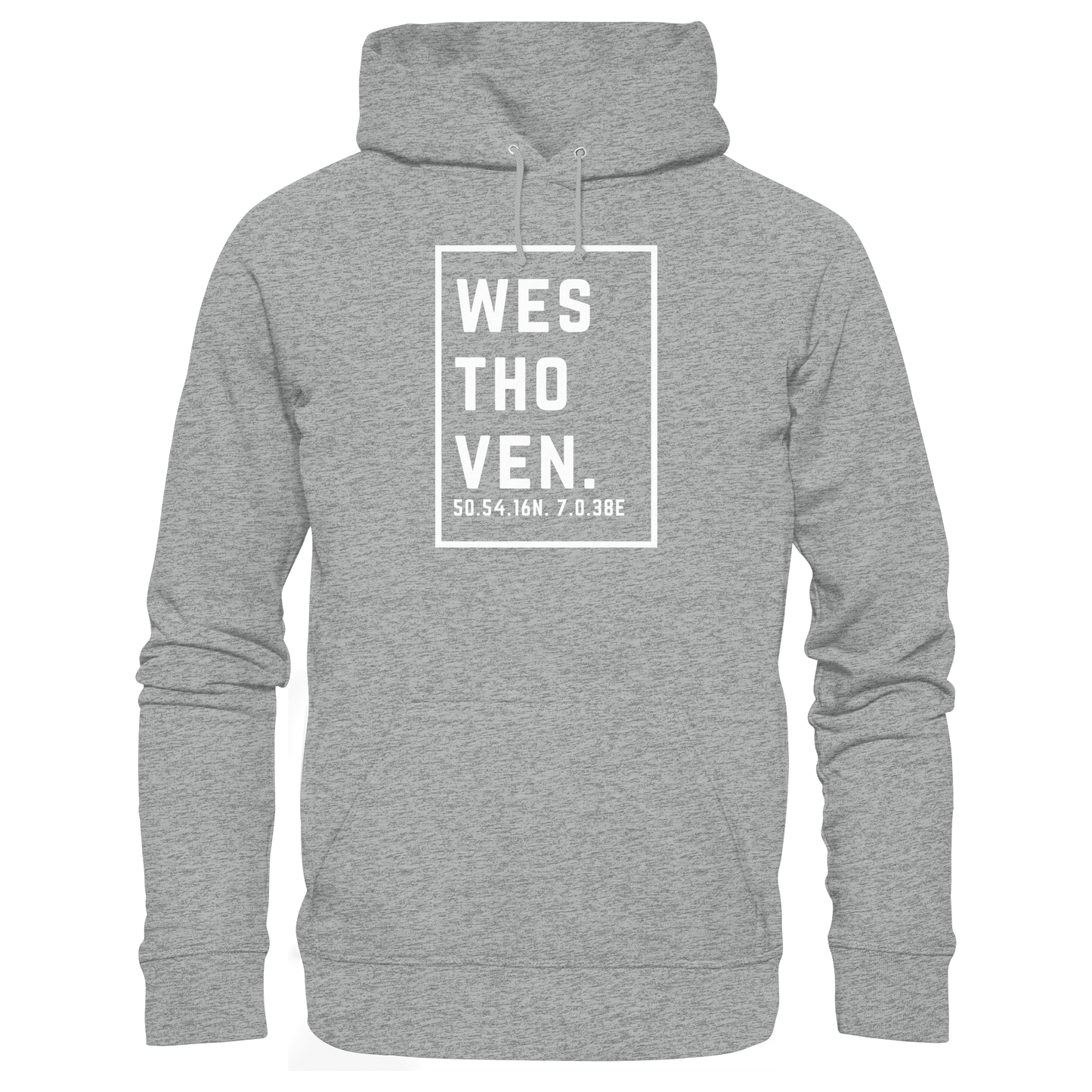 Westhoven Koordinaten (großer Druck auf der Brust) - Basic Unisex Hoodie