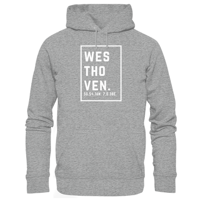 Westhoven Koordinaten (großer Druck auf der Brust) - Basic Unisex Hoodie