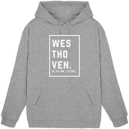 Westhoven Koordinaten (großer Druck auf der Brust) - Basic Unisex Hoodie