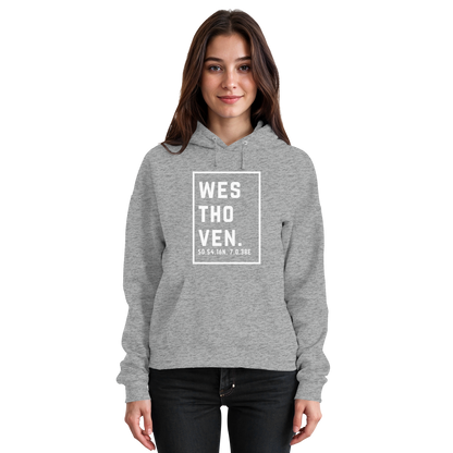 Westhoven Koordinaten (großer Druck auf der Brust) - Basic Unisex Hoodie