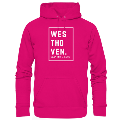 Westhoven Koordinaten (großer Druck auf der Brust) - Basic Unisex Hoodie