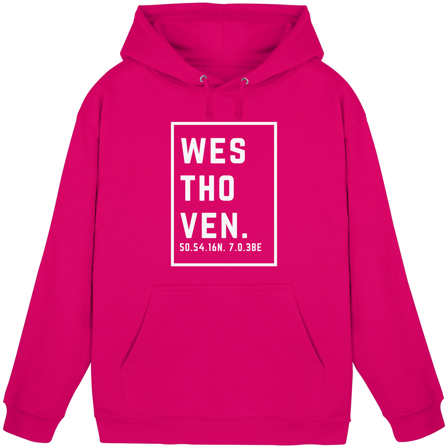 Westhoven Koordinaten (großer Druck auf der Brust) - Basic Unisex Hoodie