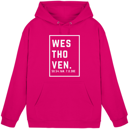 Westhoven Koordinaten (großer Druck auf der Brust) - Basic Unisex Hoodie