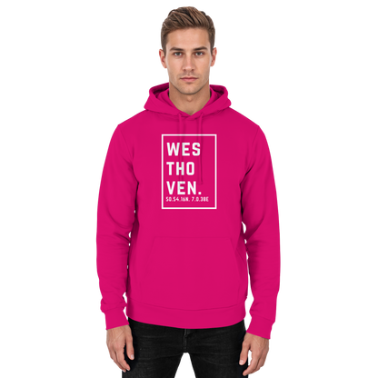 Westhoven Koordinaten (großer Druck auf der Brust) - Basic Unisex Hoodie
