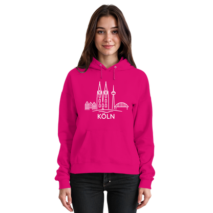 Köln Skyline (großer Druck auf der Brust) - Basic Unisex Hoodie
