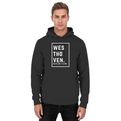 Westhoven Koordinaten (großer Druck auf der Brust) - Basic Unisex Hoodie