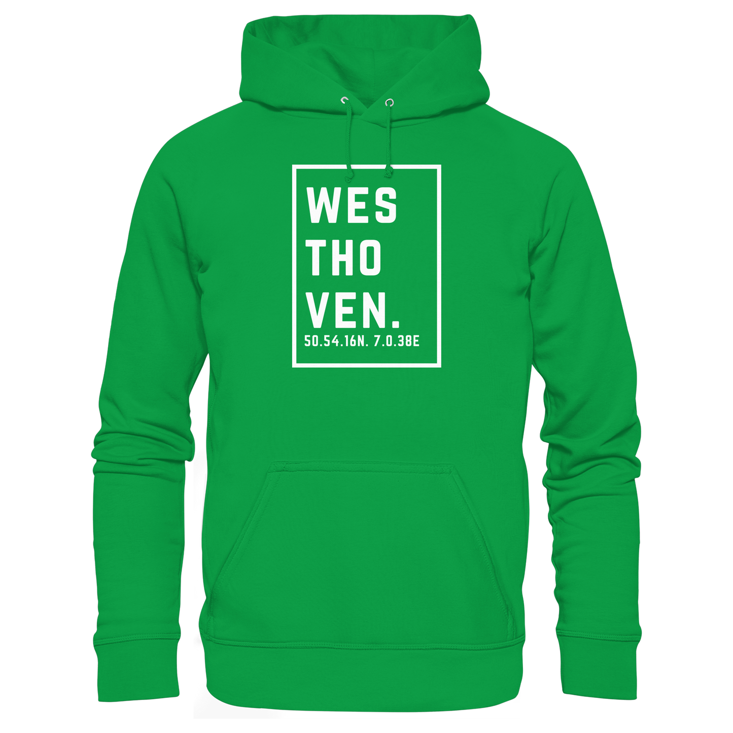Westhoven Koordinaten (großer Druck auf der Brust) - Basic Unisex Hoodie