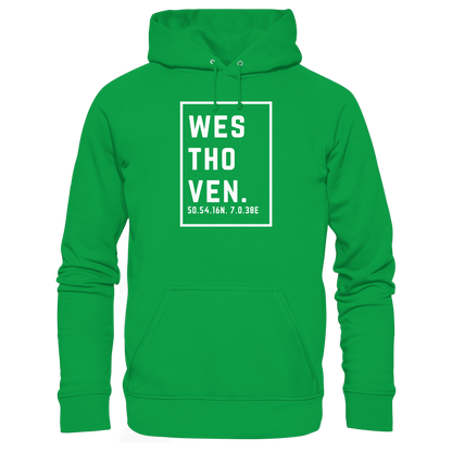 Westhoven Koordinaten (großer Druck auf der Brust) - Basic Unisex Hoodie