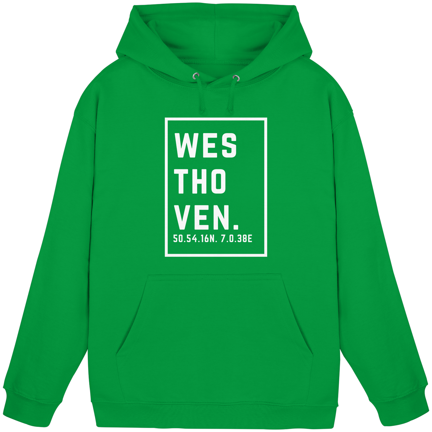 Westhoven Koordinaten (großer Druck auf der Brust) - Basic Unisex Hoodie