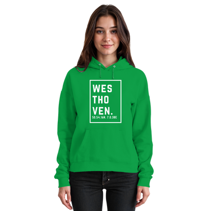 Westhoven Koordinaten (großer Druck auf der Brust) - Basic Unisex Hoodie