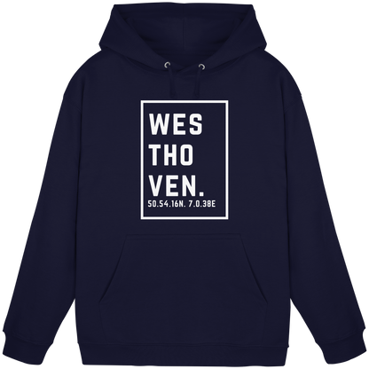 Westhoven Koordinaten (großer Druck auf der Brust) - Basic Unisex Hoodie