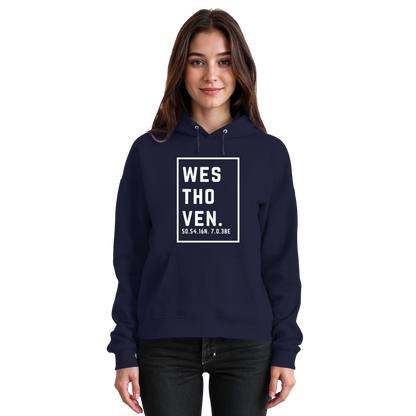 Westhoven Koordinaten (großer Druck auf der Brust) - Basic Unisex Hoodie