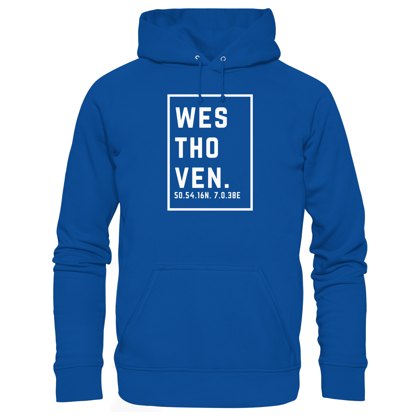 Westhoven Koordinaten (großer Druck auf der Brust) - Basic Unisex Hoodie
