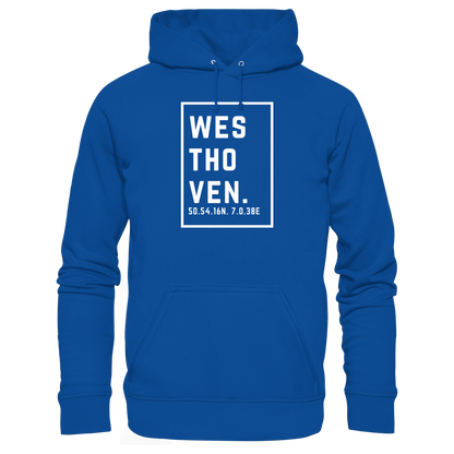 Westhoven Koordinaten (großer Druck auf der Brust) - Basic Unisex Hoodie