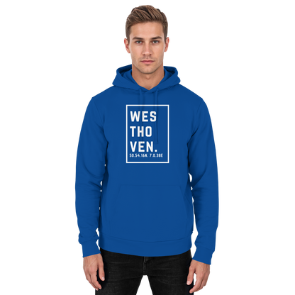 Westhoven Koordinaten (großer Druck auf der Brust) - Basic Unisex Hoodie