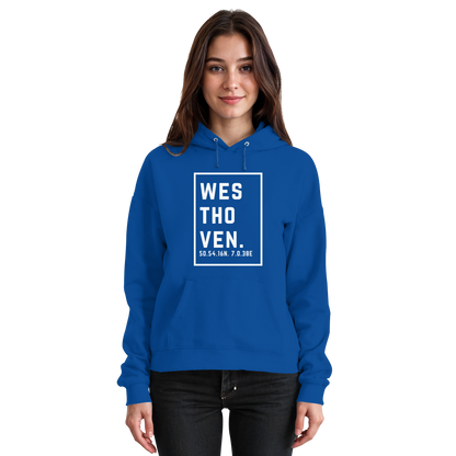 Westhoven Koordinaten (großer Druck auf der Brust) - Basic Unisex Hoodie