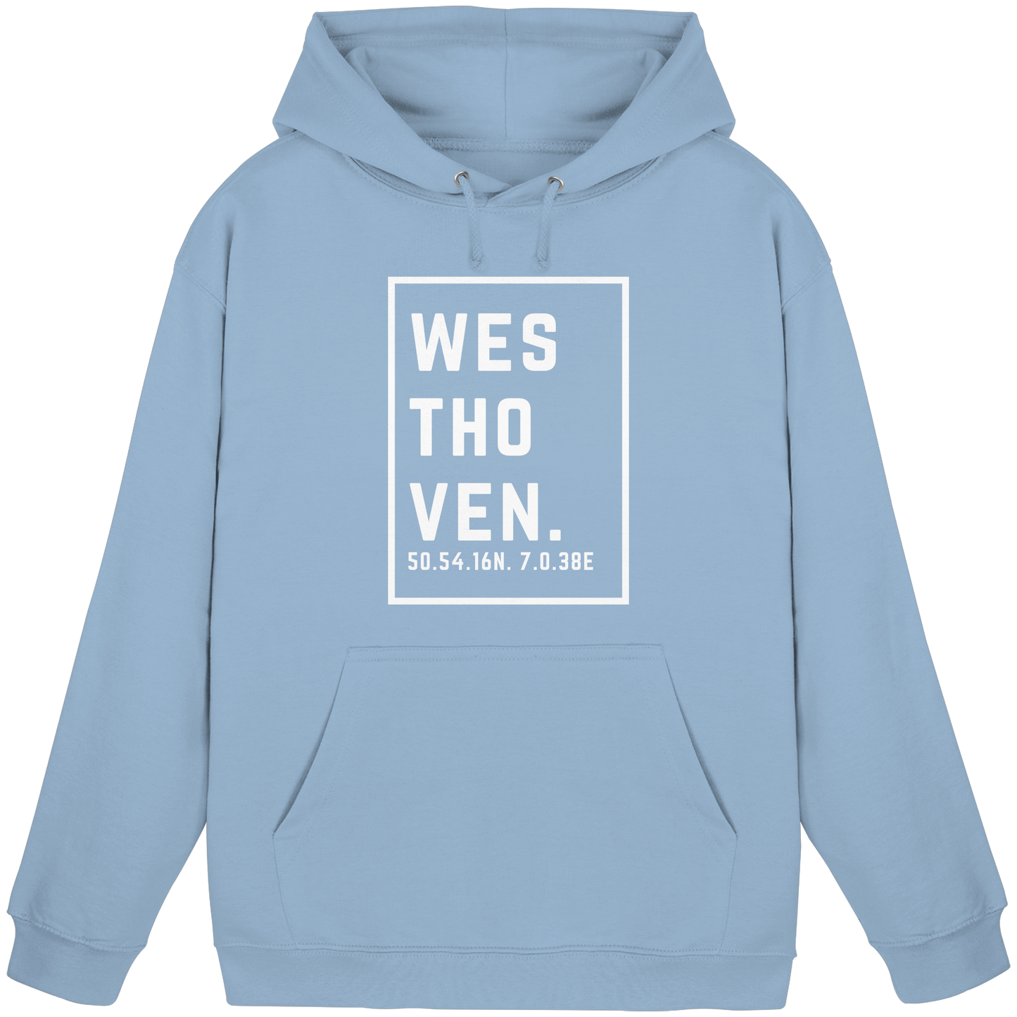 Westhoven Koordinaten (großer Druck auf der Brust) - Basic Unisex Hoodie