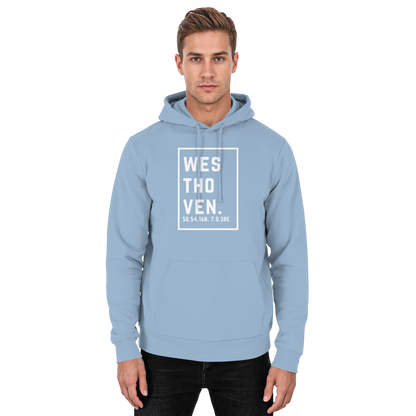 Westhoven Koordinaten (großer Druck auf der Brust) - Basic Unisex Hoodie