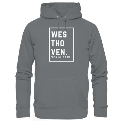 Westhoven Koordinaten (großer Druck auf der Brust) - Basic Unisex Hoodie