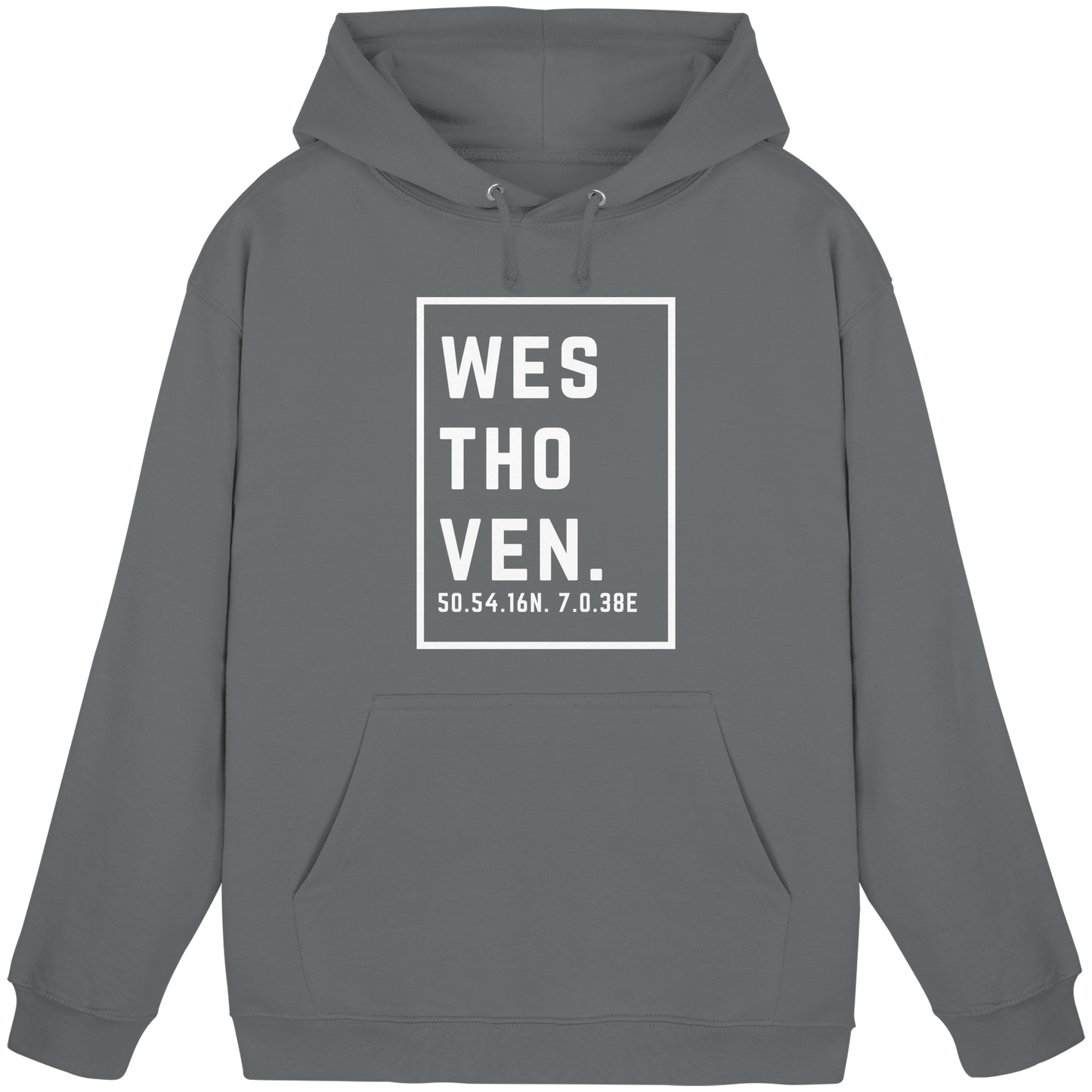 Westhoven Koordinaten (großer Druck auf der Brust) - Basic Unisex Hoodie