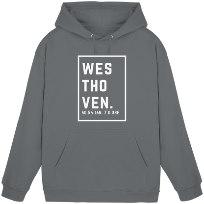 Westhoven Koordinaten (großer Druck auf der Brust) - Basic Unisex Hoodie