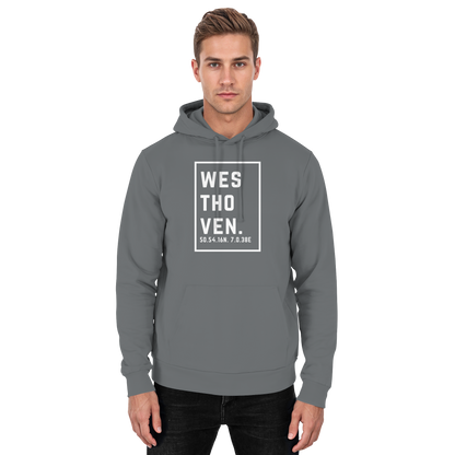 Westhoven Koordinaten (großer Druck auf der Brust) - Basic Unisex Hoodie