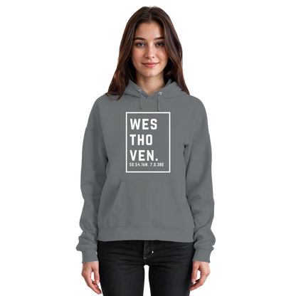 Westhoven Koordinaten (großer Druck auf der Brust) - Basic Unisex Hoodie