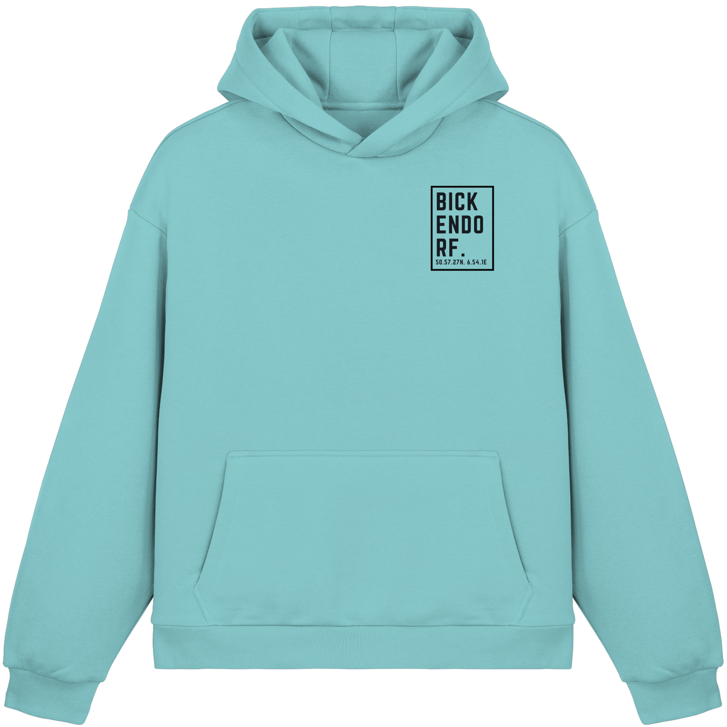 Bickendorf Koordinaten (kleiner Druck auf der Brust) - Fluffy Boxcut Hoodie