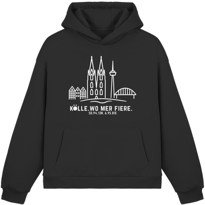 Skyline Fiere Druck - Fluffy Boxcut Hoodie