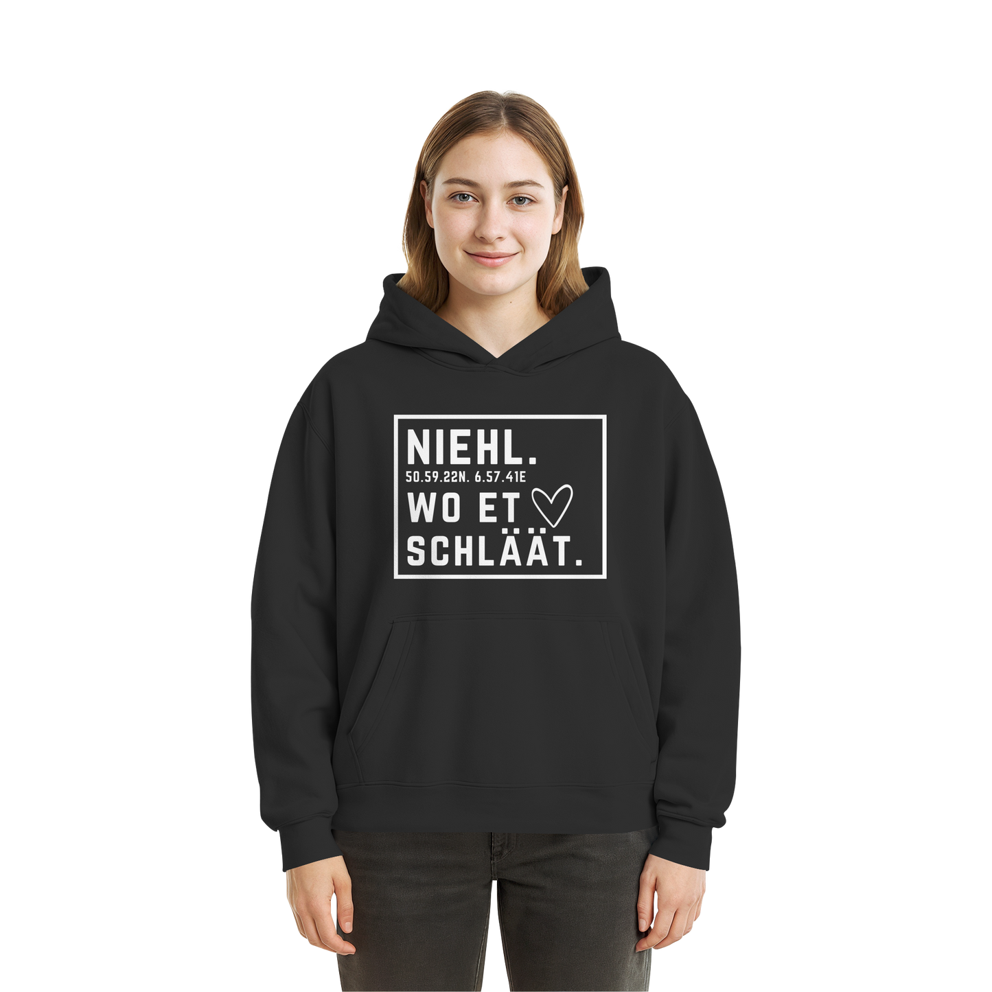 Niehl Hätz Druck - Fluffy Boxcut Hoodie