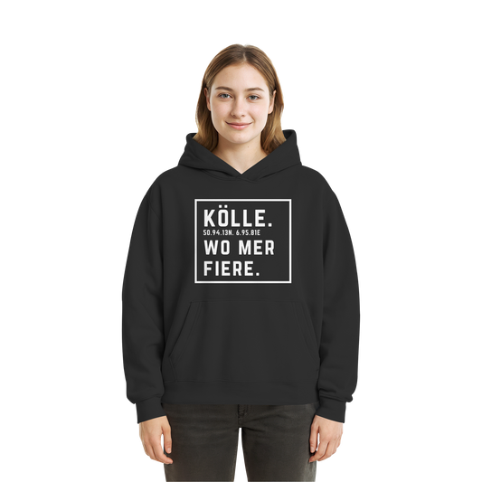 Kölle Fiere Druck  - Fluffy Boxcut Hoodie