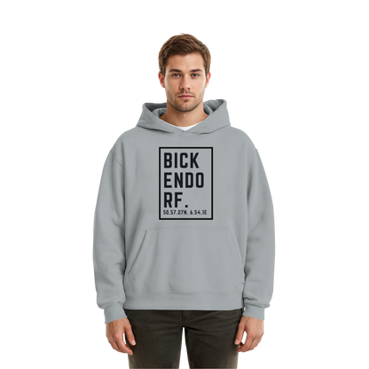Bickendorf Koordinaten (großer Druck auf der Brust) - Fluffy Boxcut Hoodie