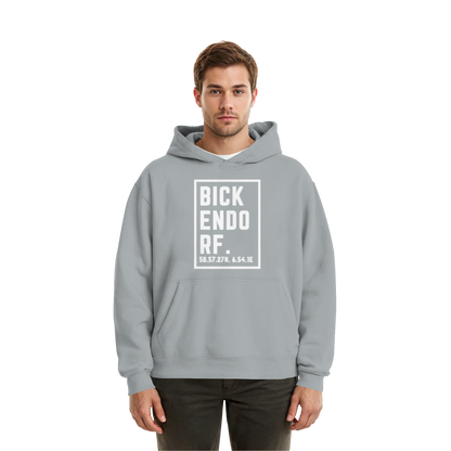 Bickendorf Koordinaten (großer Druck auf der Brust) - Fluffy Boxcut Hoodie