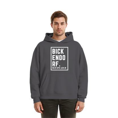 Bickendorf Koordinaten (großer Druck auf der Brust) - Fluffy Boxcut Hoodie