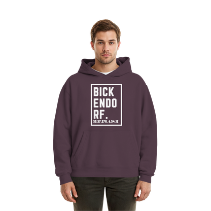 Bickendorf Koordinaten (großer Druck auf der Brust) - Fluffy Boxcut Hoodie