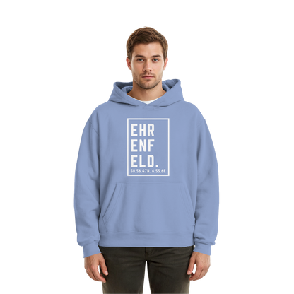 Ehrenfeld Koordinaten (großer Druck auf der Brust) - Fluffy Boxcut Hoodie